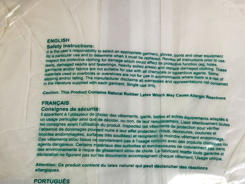 5pk Coveralls Suit Jumpsuit Romper Hooded Booted 4XL Microchem Ansell 68-1800 3