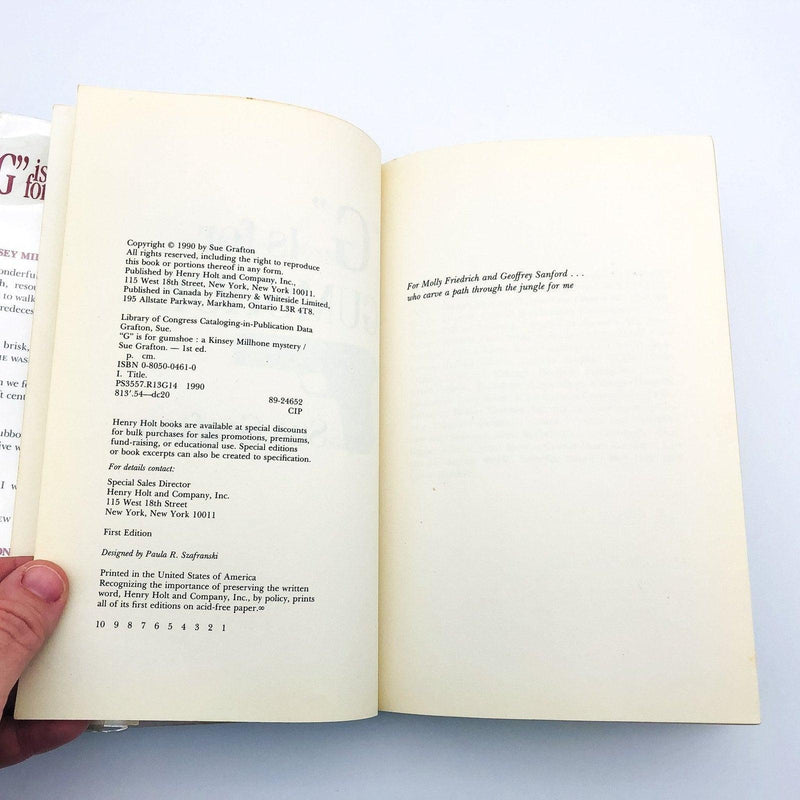 G Is For Gumshoe Hardcover Sue Grafton 1990 Kinsey Millhone PI 1st Edition Ex Li 8