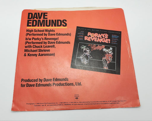Dave Edmunds High School Nights 45 RPM Single Record Columbia 1985 38-04762 2