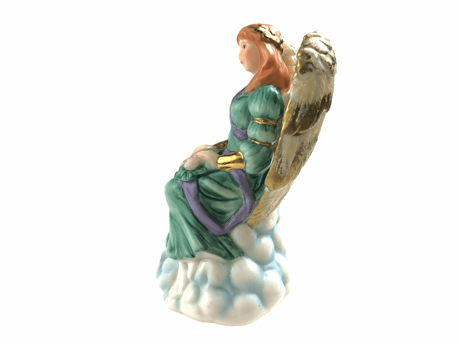 Porcelain Angel Figurine Seated Holding Flowers Classic Collectibles Vintage 5