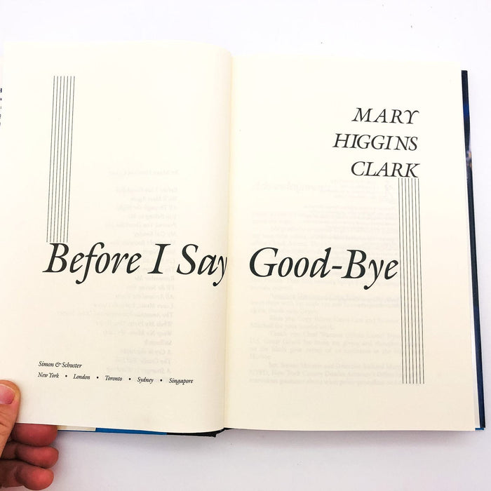 Before I Say Good Bye HC Mary Higgins Clark 2000 Mediums Psychics 1st Edition 8