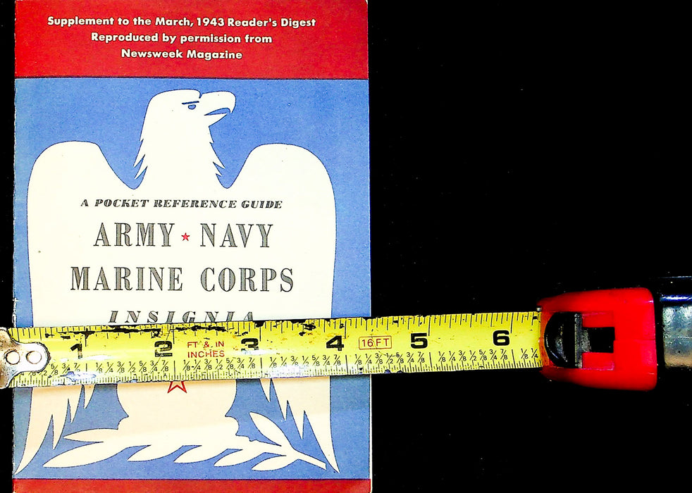 Pocket Reference Guide Booklet Army Navy Marine Corps Insignia 6" x 4.5" 1943