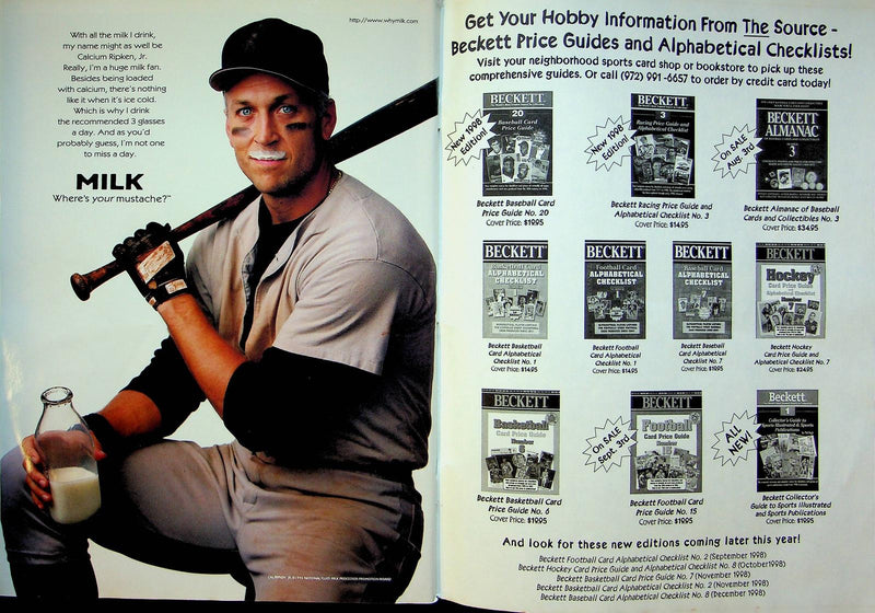 Beckett Baseball Magazine June 1998 # 159 Chipper Jones Cal Ripkin Jr Milk Ad 3