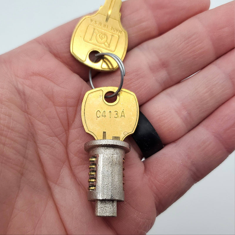 2x National Cam Lock C8051 Bright Nickel Keyed Alike C413A NOS