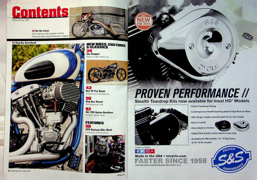 American Iron Motorcycle Magazine June # 376 2019 RIP Arlen Ness Customizer King