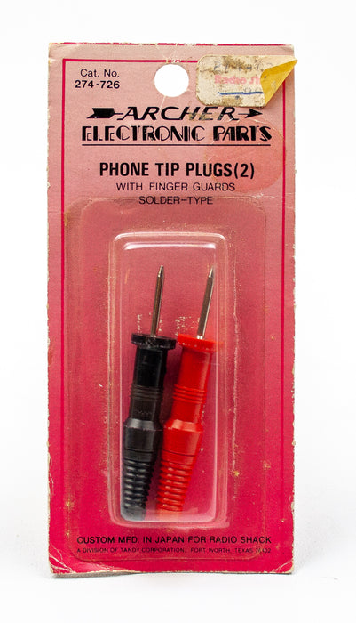 Archer: Phone Tip Plugs - w/Finger Guards, Solder Type, Cat No. 274-726 | NOS