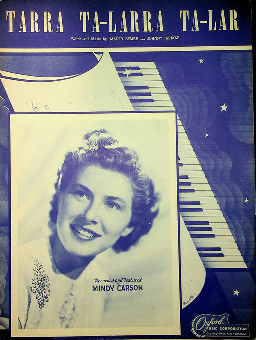 Mindy Carson Sheet Music Tarra Ta Larra Ta Lar 1948 Marty Symes Johnny Farrow 1