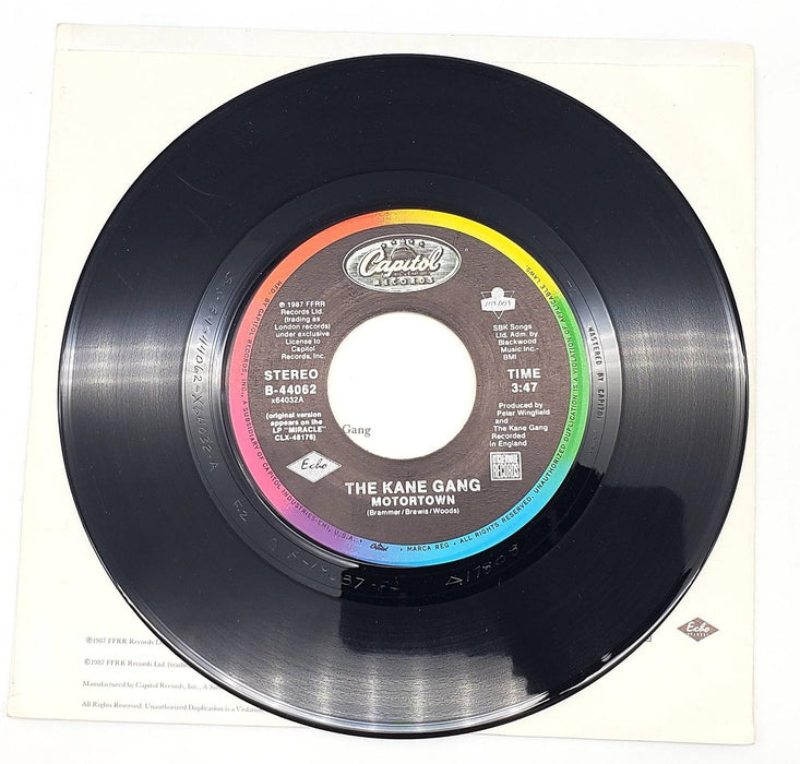 The Kane Gang Motortown 45 RPM Single Record Capitol Records 1987 B-44062 3
