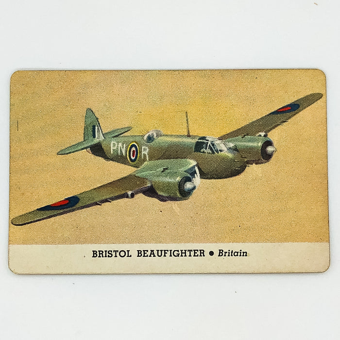 Card-O Chewing Gum Airplane Cards Bristol Beaufighter Series D Britain WW2 1