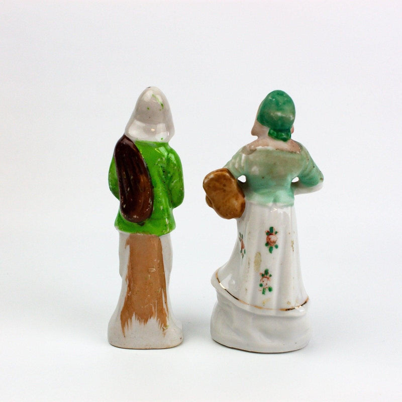 Occupied Japan Dutch Colonial Man w/ Sack & Lady w/ Basket 5 Inches 3
