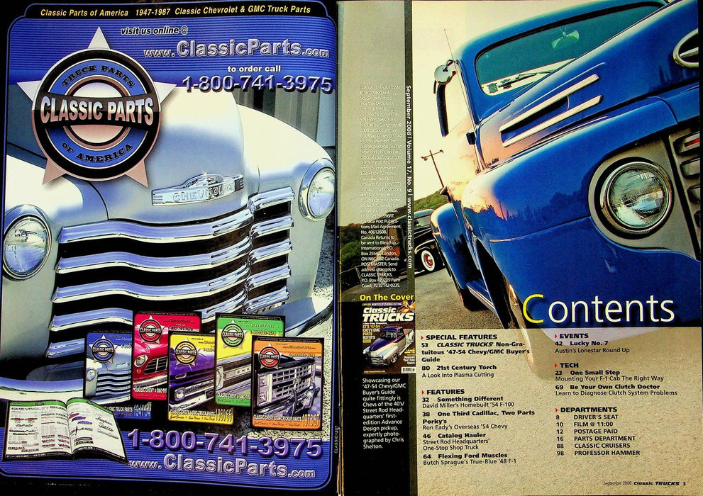 Classic Trucks Magazine September 2008 Vol 17 No 9 Diagnose Clutch Chevy Buyer