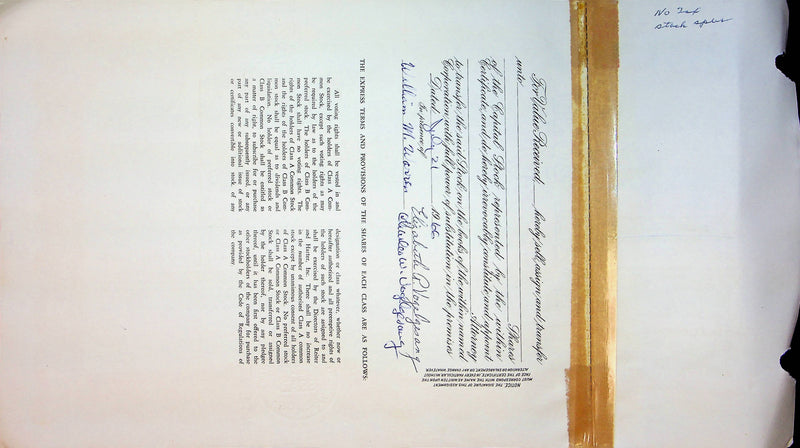 Reiter Dairy Company Stock Certificate Bond Scripophilly Akron Ohio 1965 No 214