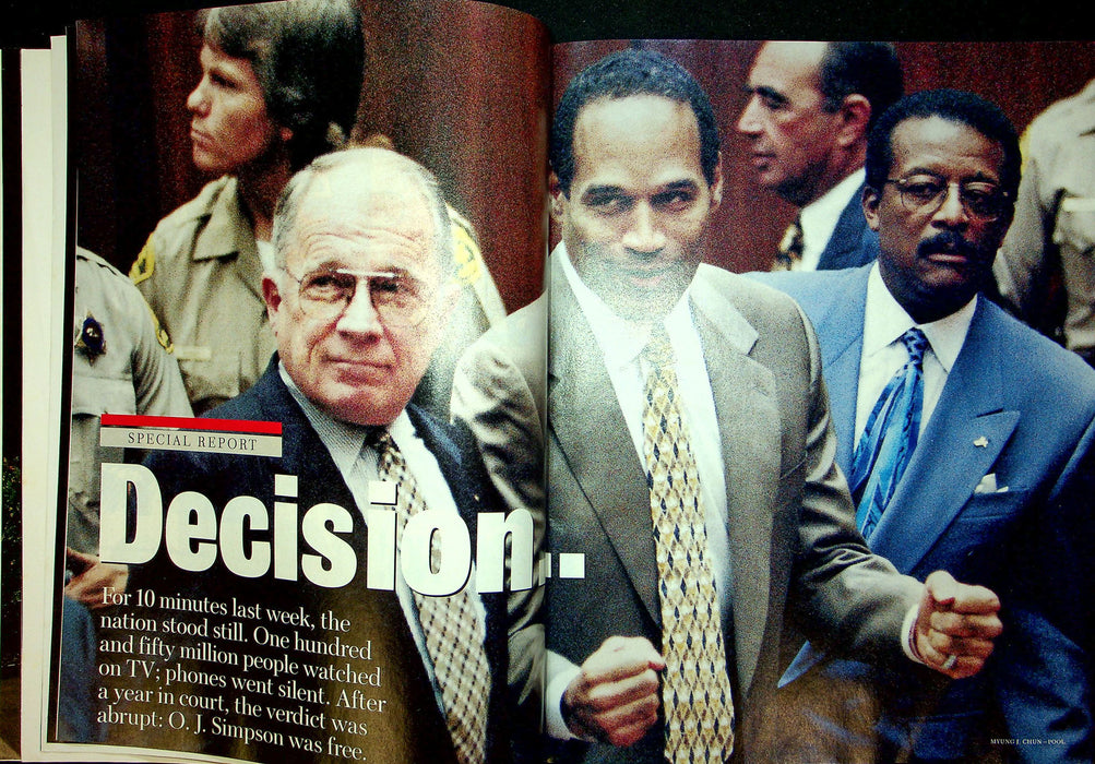 Newsweek Magazine October 16 1995 OJ Simpson Murder Trial Verdict Innocent Free