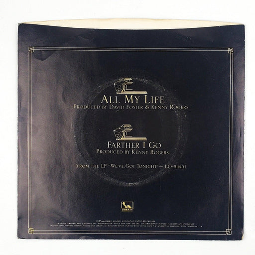 Kenny Rogers All My Life Record 45 RPM Single B-1495 Liberty 1983 2