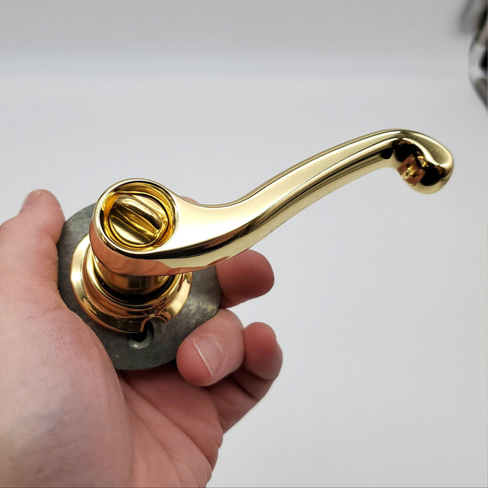 Schlage Lever Handle Polished Brass 605 FLA Flair F605 BS NOS