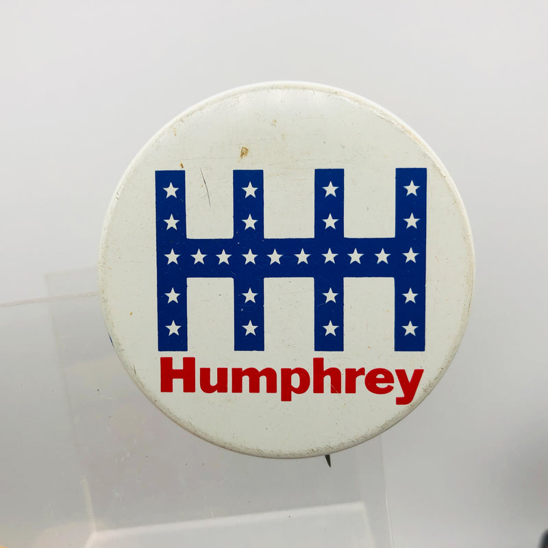Vintage Hubert Humphrey Button 2" Presidential Candidate Politician Adcraft Pin