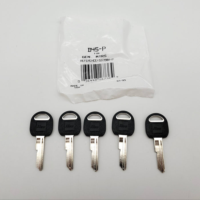 5x Ilco B45-P S1098H Key Blanks H Keyway Nickel Silver GM Pontiac, Buick & More