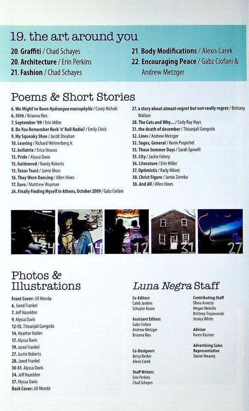 Luna Negra Magazine Spring 2010 Graffiti, Poems, Photography & Illustrations 2