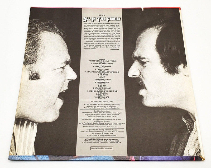 All In The Family Original Cast 33 RPM LP Record Atlantic 1971 2