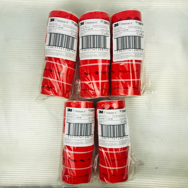 50pk/Case 3M Buffing Pad Finesse-It 28874 Red Foam Waffle Face 3-1/4 Inch New 3