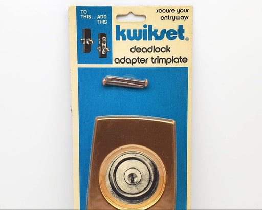 Vintage Kwikset Escutcheon Satin Bronze Doorknob & Deadbolt Trim Plate #262 2