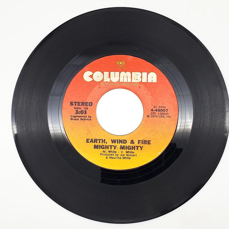Earth, Wind & Fire Mighty Mighty 45 RPM Single Record Columbia 1974 4-46007 1