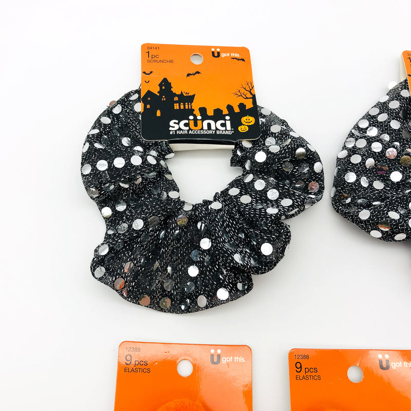 29-Piece Scunci Halloween Spooky October Scrunchies Hair Ties Orange Pumpkin