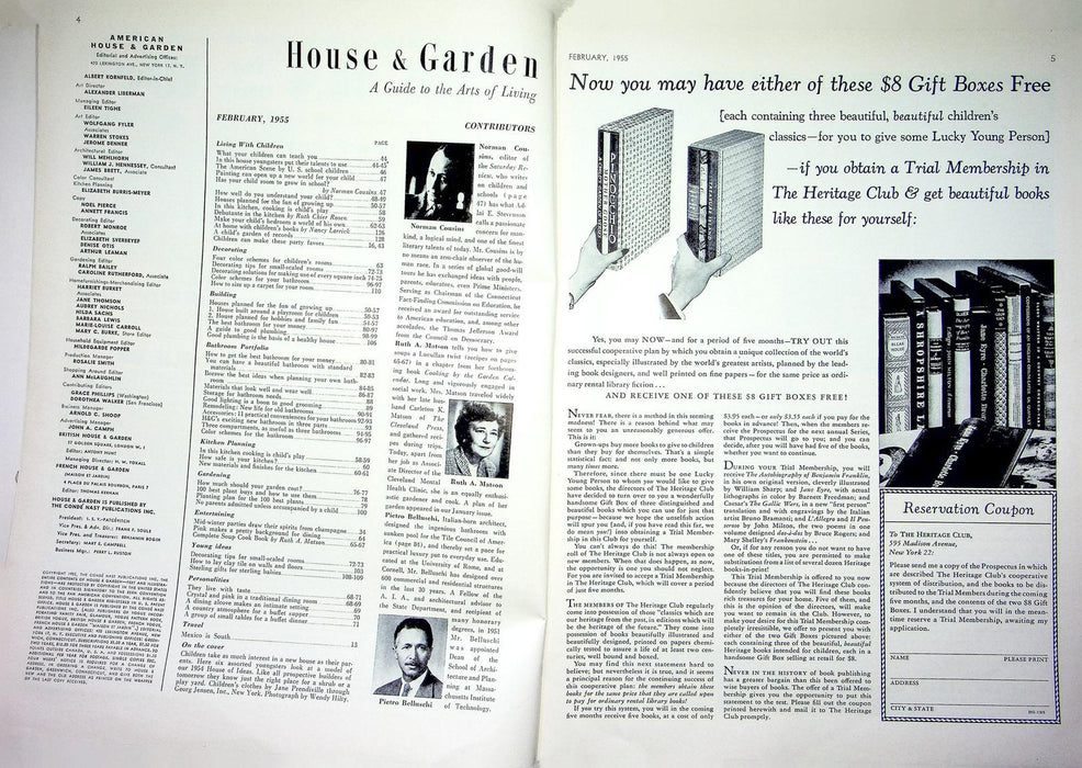 House & Garden Magazine February 1955 Best Bathroom Ideas Floorplans Styles