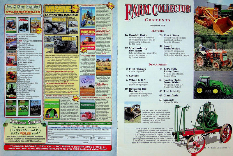 Farm Collector Magazine December 2008 Vol 11 # 5 Fordson Major, Track Stars