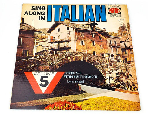 New Sing Along in Italian Vol 5 Record 33 RPM LP COL-ST-792 Colonial 1
