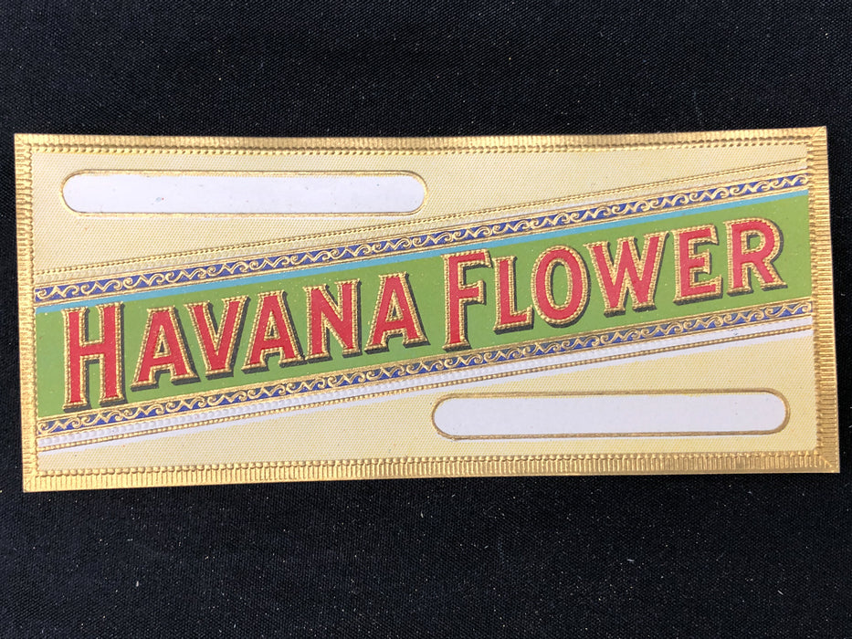 Havana Flower Cigar Label Box Wrapper Embossed Original Unused Vintage Tobacco