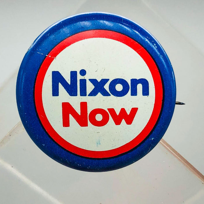 Richard Nixon Now Button Pin 1" Presidential Campaign Politics COADCO Vintage 18