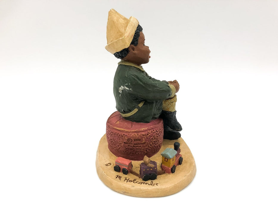 All Gods Children Figurine John M. Holcomb Little Boy Resin Paper Sailboat Hat 3