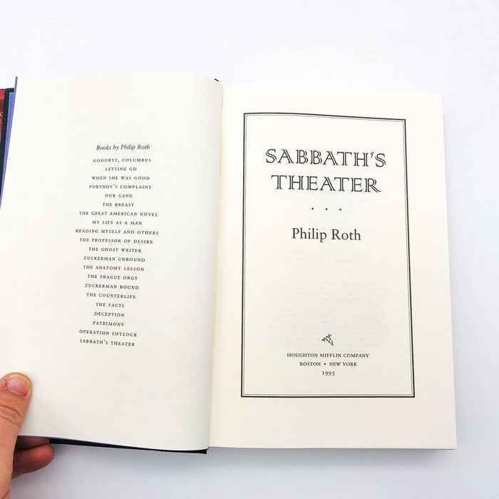 Sabbath's Theater Hardcover Philip Roth 1995 Ex Puppeteer Dirty Old Man 1st Edit 7