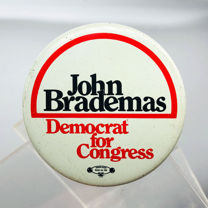 John Brademas Democrat For Congress Button Pin 2" Indiana Politician Campaign 3