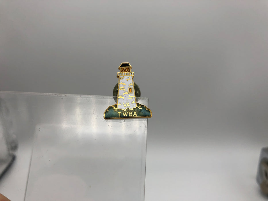 Womens Bowling Association Lapel Pin Tidewater Virginia TWBA Lighthouse Enamel