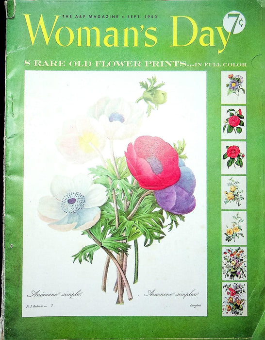 Woman's Day Magazine September 1953 8 Flower Prints Girl Scouts Citizenship