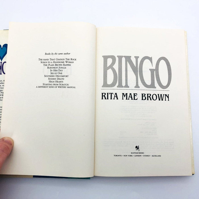 Bingo Hardcover Rita Mae Brown 1988 Old Age Romance Rivalry Friendship 7