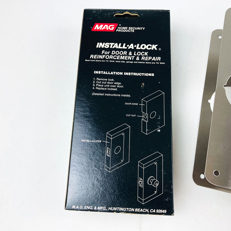 Mag Install-A-Lock Door Lock Reinforcer Repair Guard 2-S Satin Stainless Steel