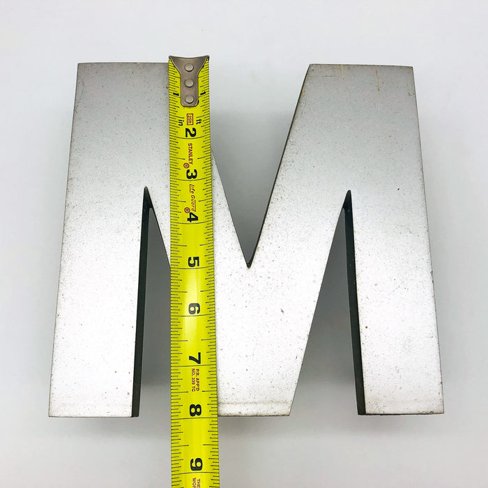 Cast Aluminum Letter M 8" Sign Spanjer Bro Chicago Brushed Architectural Salvage