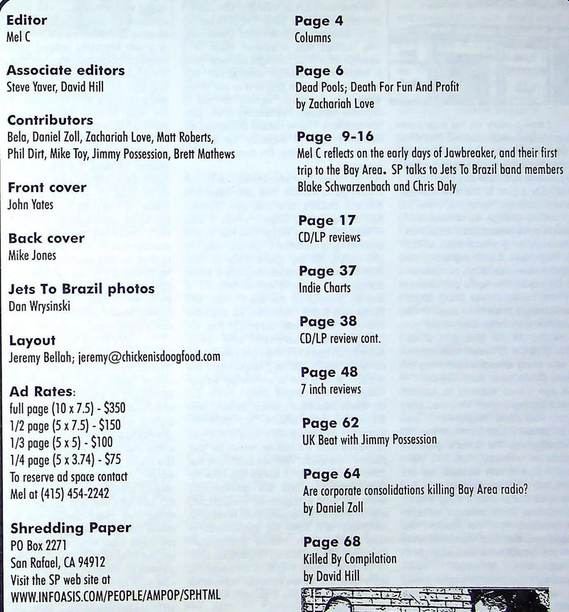 Shredding Paper Spring 1999 Issue #1 Bay Area Radio Consolidation