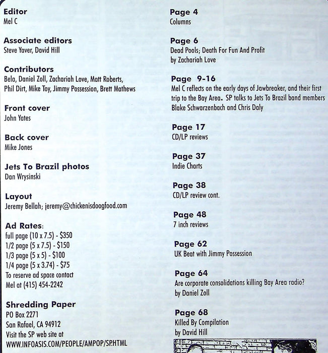 Shredding Paper Spring 1999 Issue #1 Bay Area Radio Consolidation