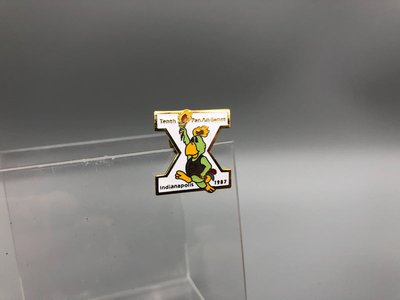 Vintage Pan Am Games Lapel Pin Indianapolis 1987 10th Year Enamel Bird Torch