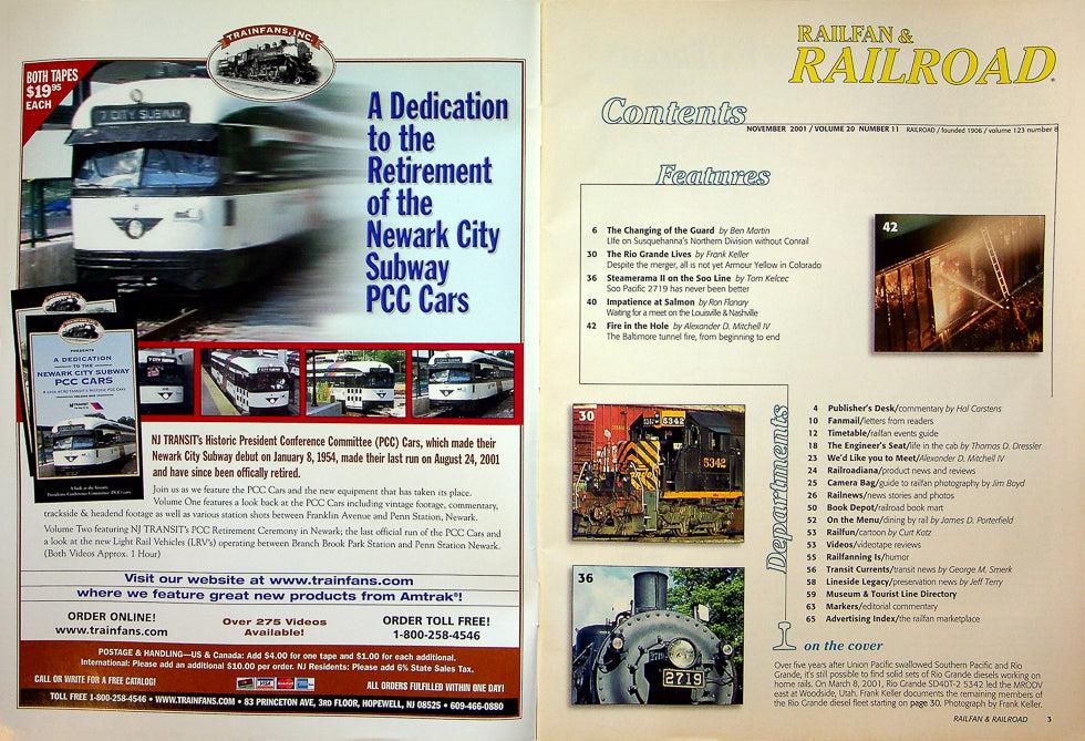 Railfan & Railraod Magazine November 2001 Vol 20 No 11 The Baltimore Tunnel