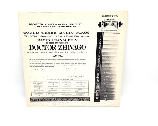 The Cinema Sound Stage Orchestra Doctor Zhivago LP Record Somerset 1966 2