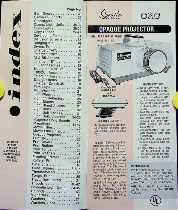 1977 Testrite Photography Equipment Catalog Projectors, Enlargers w/ Price List