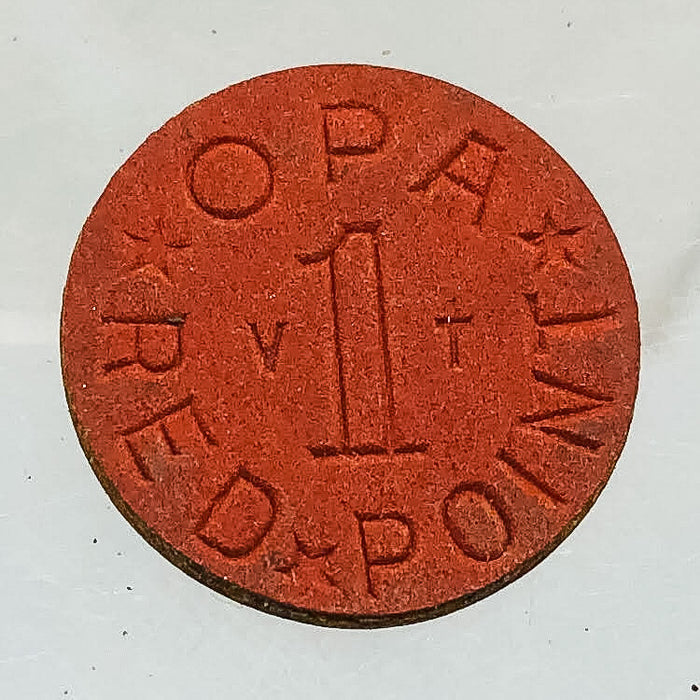 WW2 Ration Ticket Token Coupon Office of Price Administration OPA 1 Red Point VT