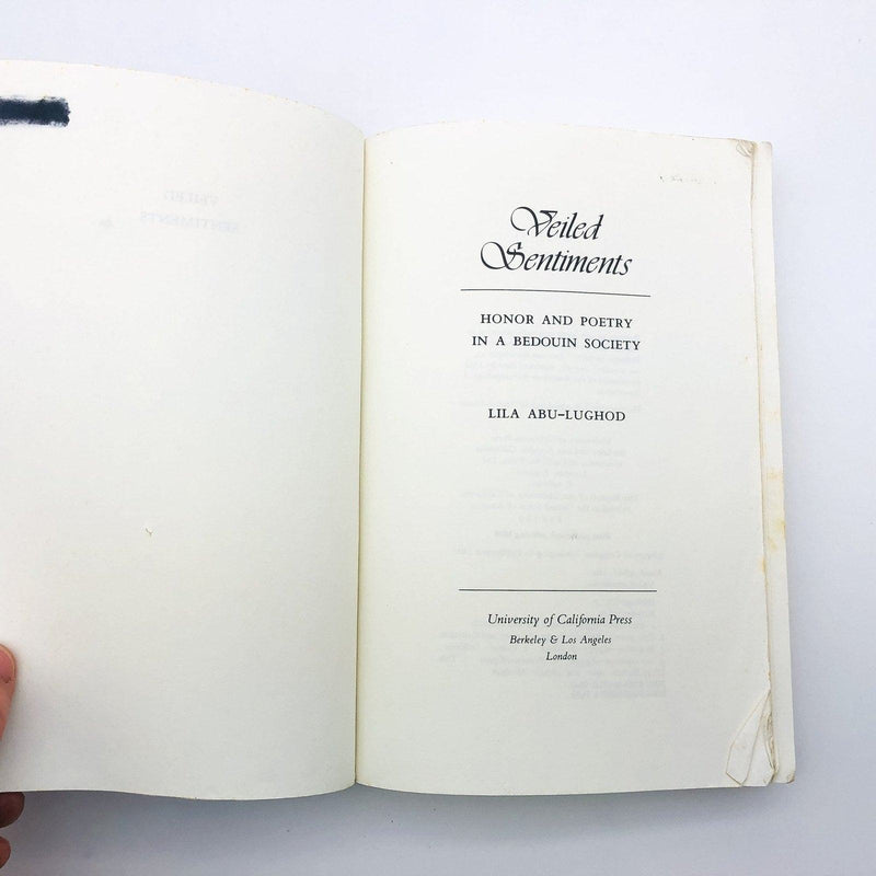 Veiled Sentiments Paperback Lila Abu-Lughod 1986 Bedouins Egypt Social Customs 6