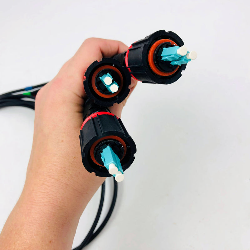 RFS Hybriflex Fiber Optic Cable 3 Pair ODC to LC Connectors 10F FOJMP-LC-3MM-10F