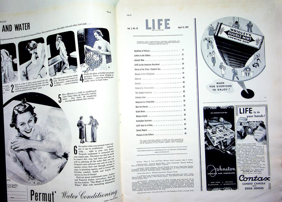 Life Magazine April 1937 Elephant Boy Camera Overseas Lucky Strike Camel Ads